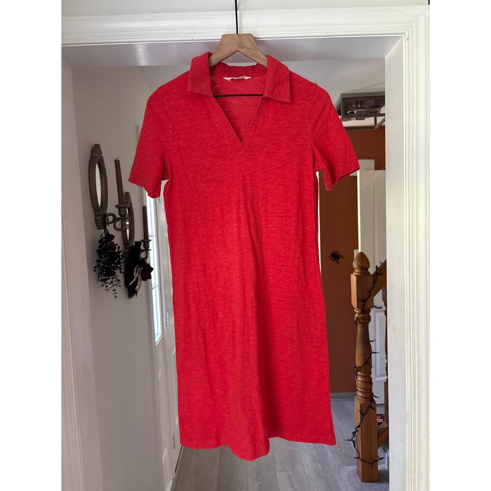 Boden Red Cotton Polo Shirt Dress Size 4 Preppy Short Sleeve Mini - Picture 3 of 8